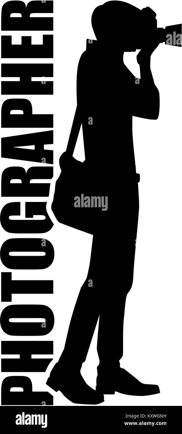 Photographer silhouette with job title Stock Photo Alamy