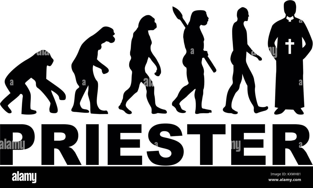 Evolution Of A Priest With Priestly Robes German Stock Photo Alamy