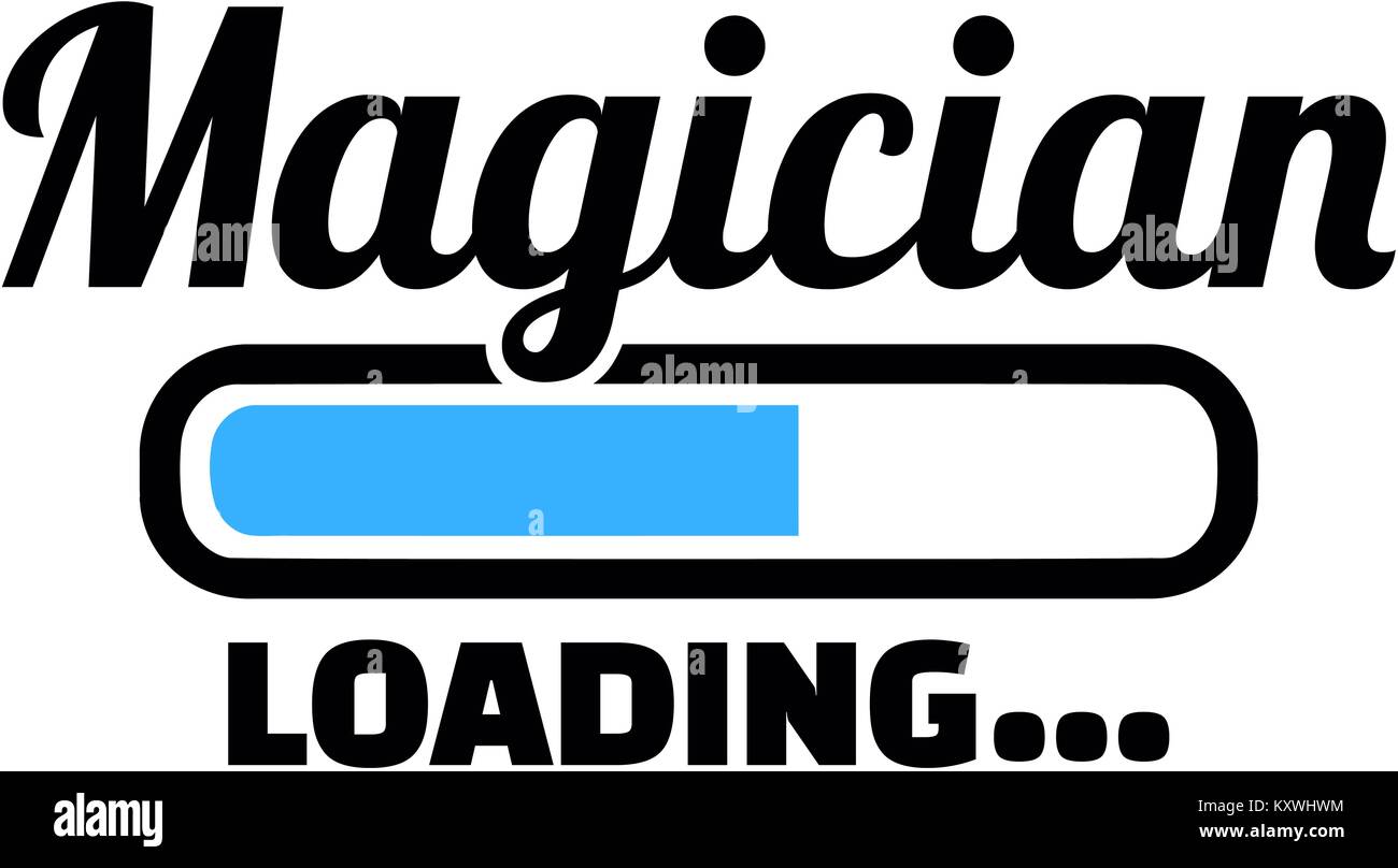 Magician loading bar with job title Stock Photo