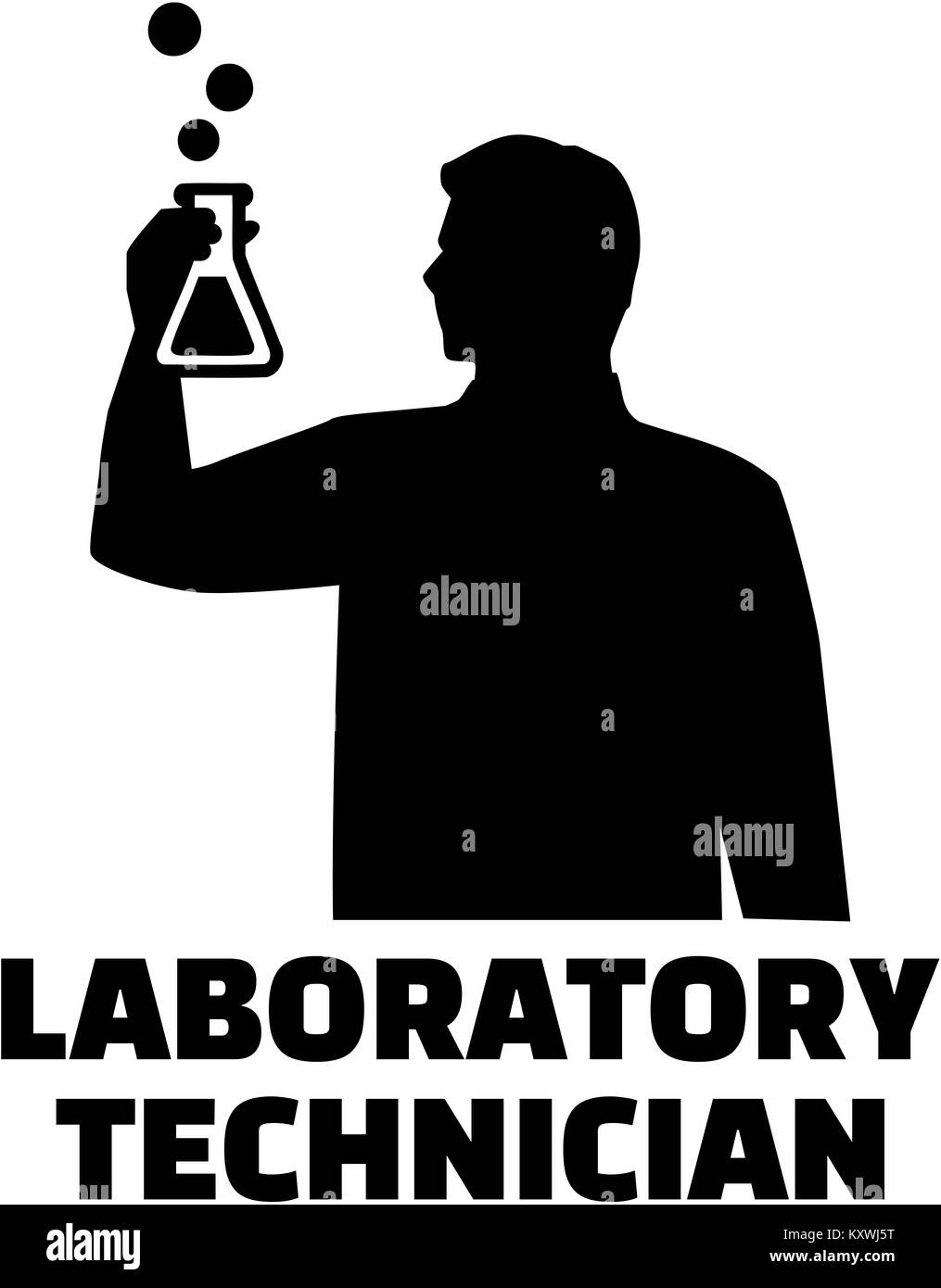 Laboratory technician silhouette Stock Photo