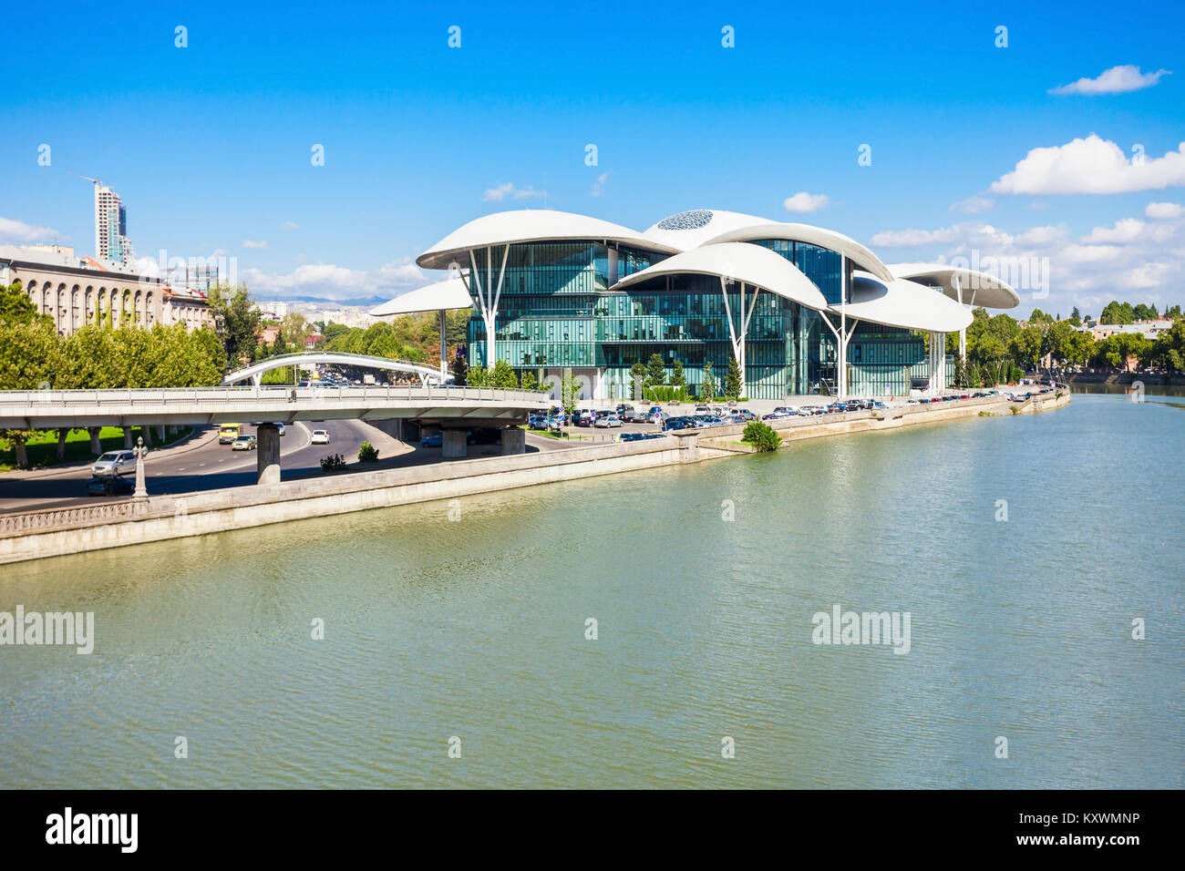 TBILISI, GEORGIA - SEPTEMBER 16, 2015: New building of Ministry of Justice and Civil Registry Agency in Tbilisi, Georgia. Stock Photo
