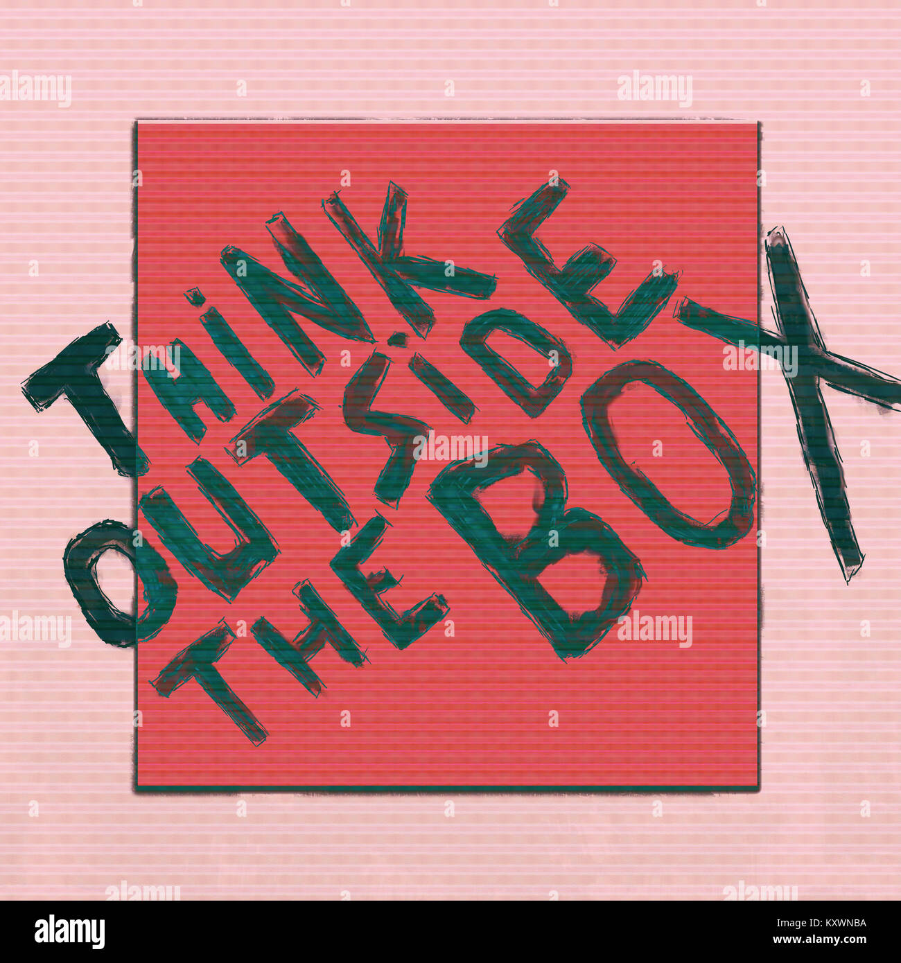 Thinking Outside The Box Conceptual Illustration Stock Photo Alamy