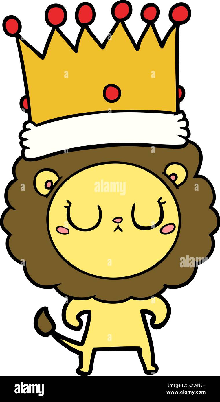 cartoon lion with crown Stock Vector Image & Art - Alamy