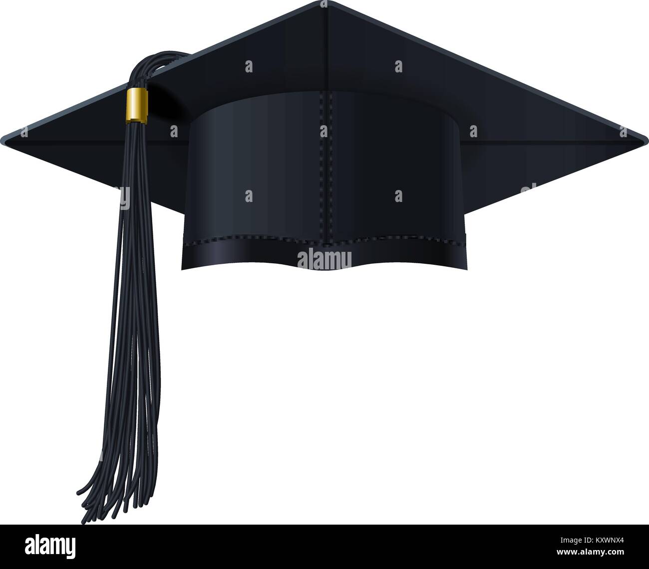 graduate cap on white background Stock Vector