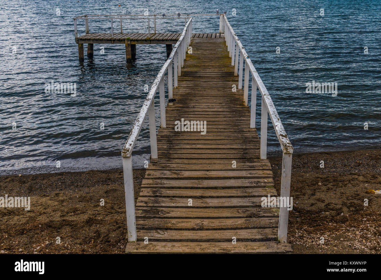 warm sources runnning into Lake Taupo, New Zealand Stock Photo