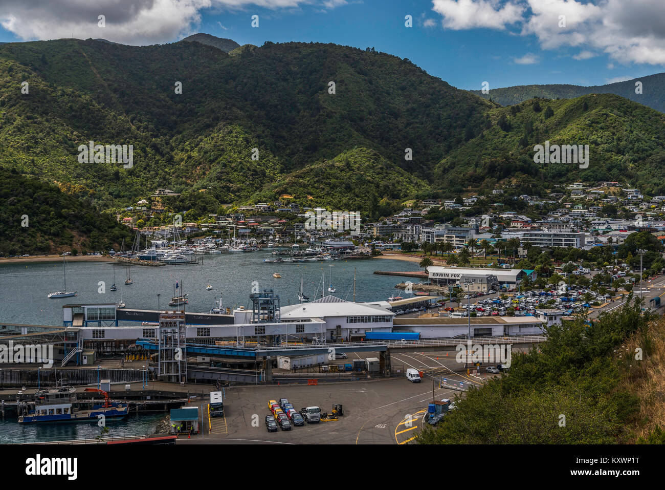 Picton Harbour, Marlborough, New Zealand Stock Photo