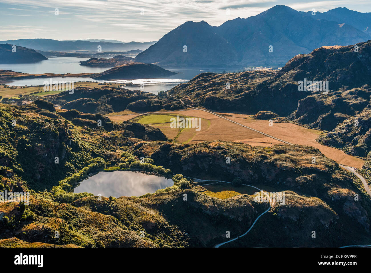 Diamond Lake near Laka Wanaka, Otago New Zealand Stock Photo