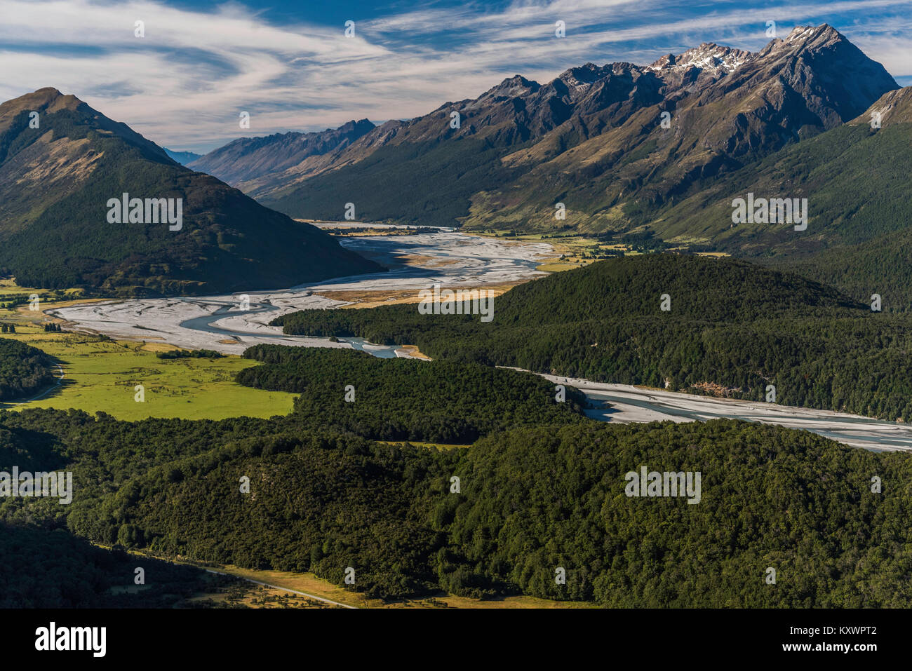 Dart river, movie location for Lord of the rings, Otago New Zealand Stock Photo