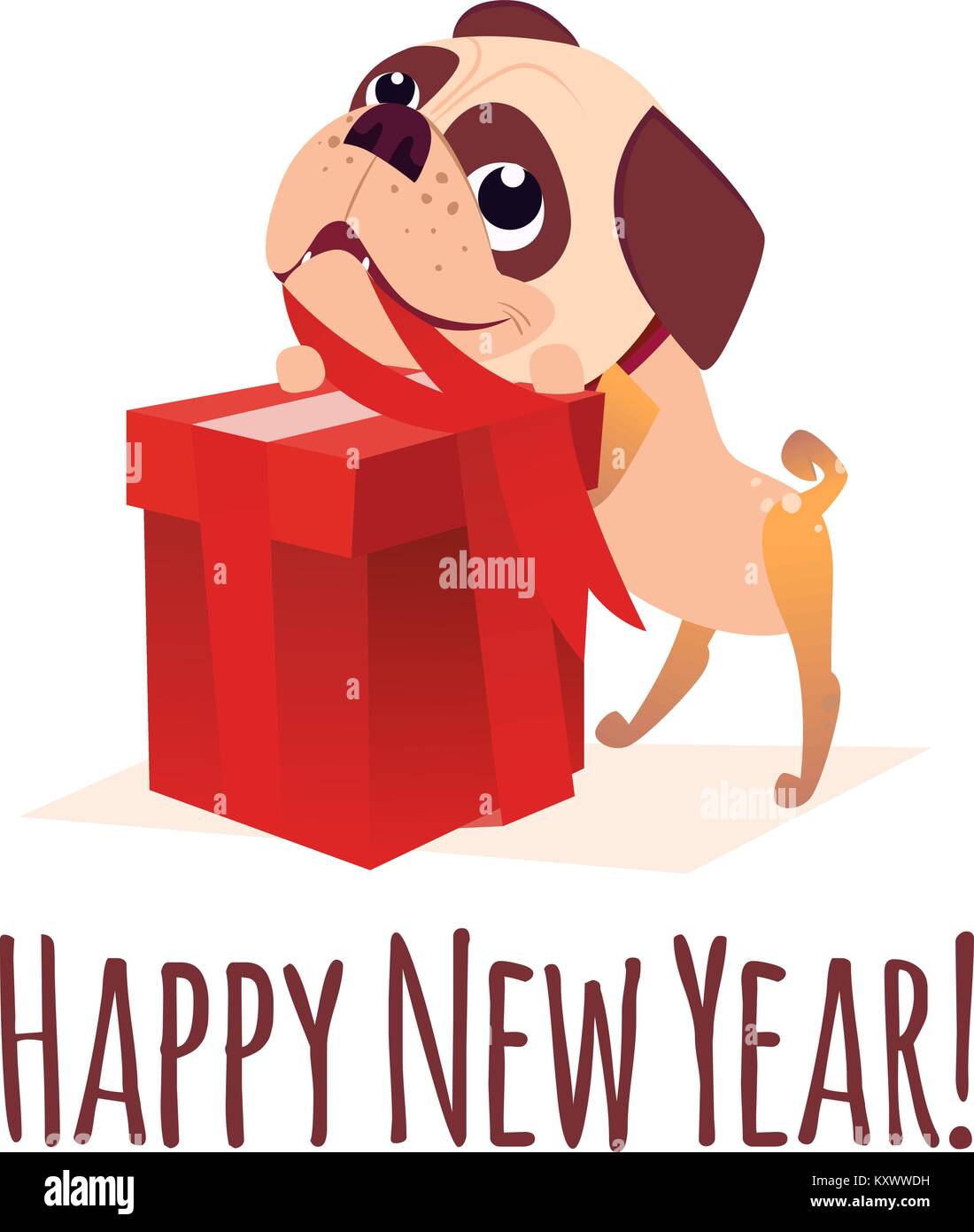happy new year french bulldog