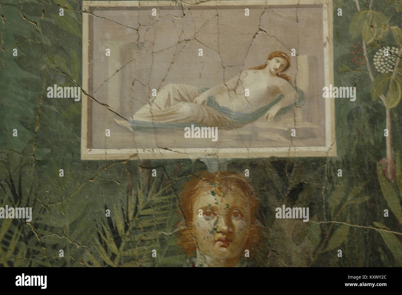 Oplontis and Boscoreale, fresco Pompeii, 2008, Rome, Italy. Stock Photo