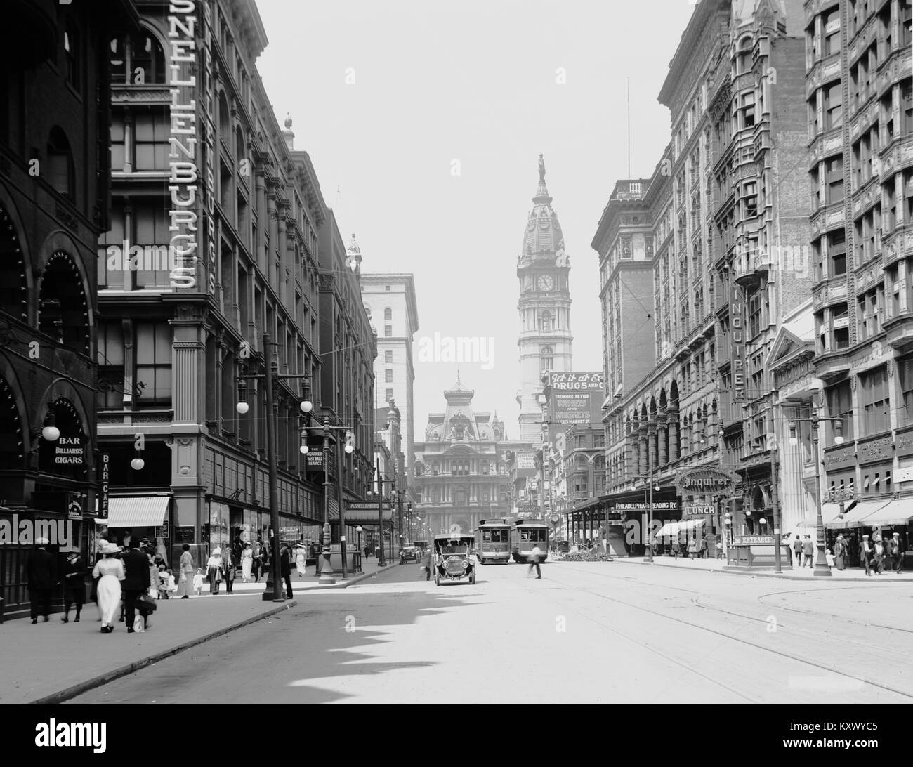 Photograph Philadelphia Pennsylvania Market Street  Year 1907c  8x10 