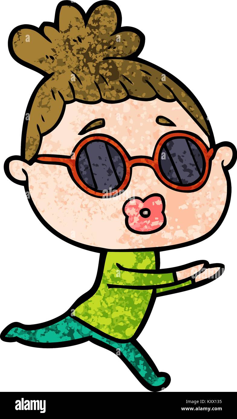 cartoon woman wearing sunglasses Stock Vector Image & Art Alamy