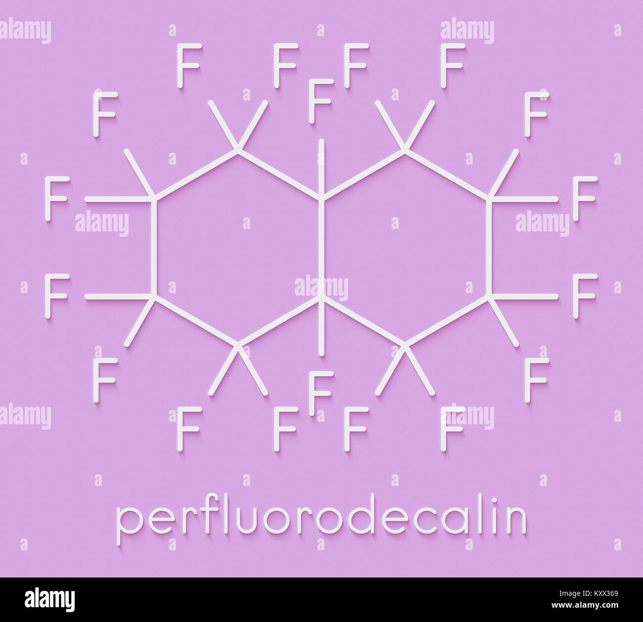 Perfluorodecalin fluorocarbon molecule. Used as component of artificial  blood and for liquid breathing. Skeletal formula Stock Photo - Alamy