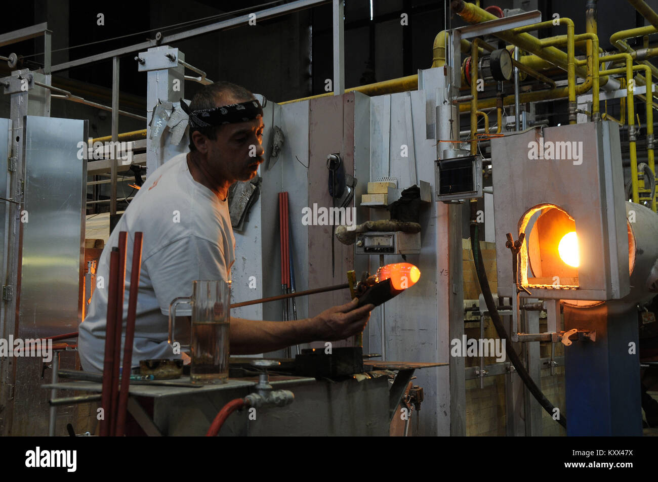 Factory, Moser crystals, 2014, Karlovy Vary, Czech Republic. Stock Photo