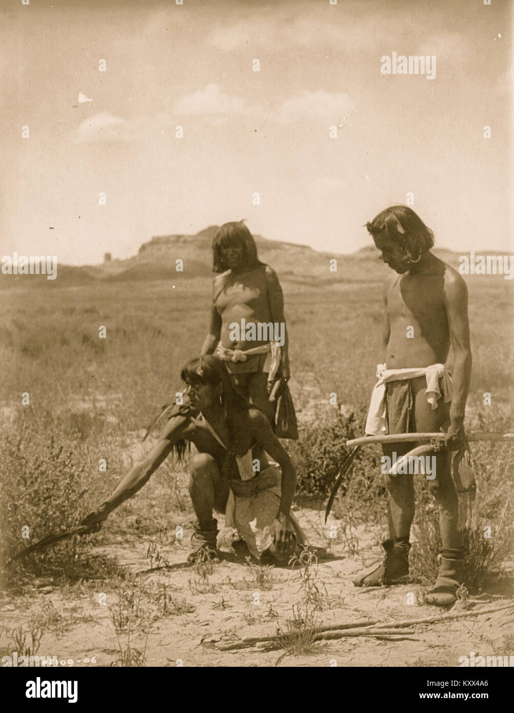 Me Sa Tawa catching snakes--Hopi Stock Photo