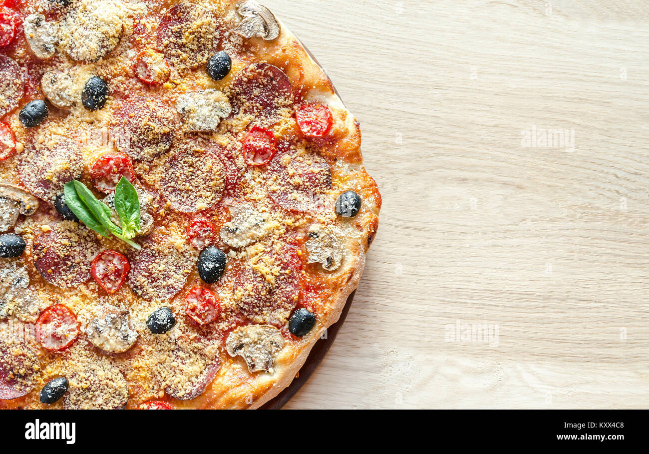 Homemade Regina pizza Stock Photo Alamy