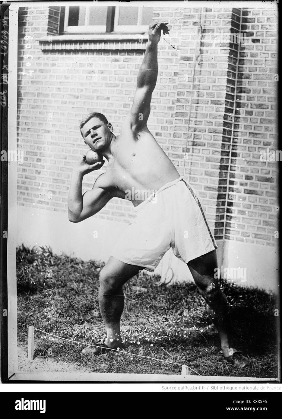 Frans Wilhelm Pörhölä, (suédois) (en fait finlandais) gagnant du poids (des Jeux olympiques d'Anvers) Stock Photo