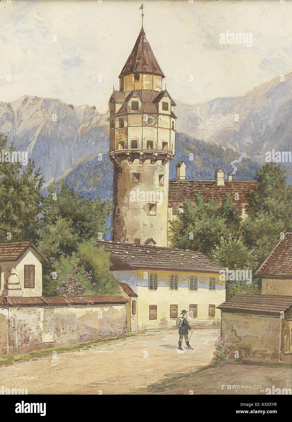 Franz Brenner Münzturm Hall Stock Photo