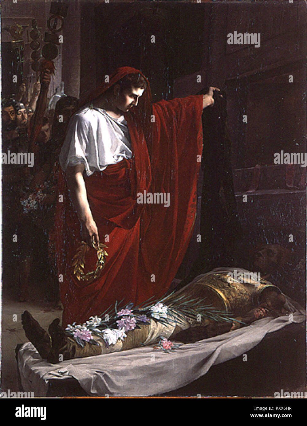 François Schommer’s painting 'Auguste au tombeau d’Alexandre' depicts ...