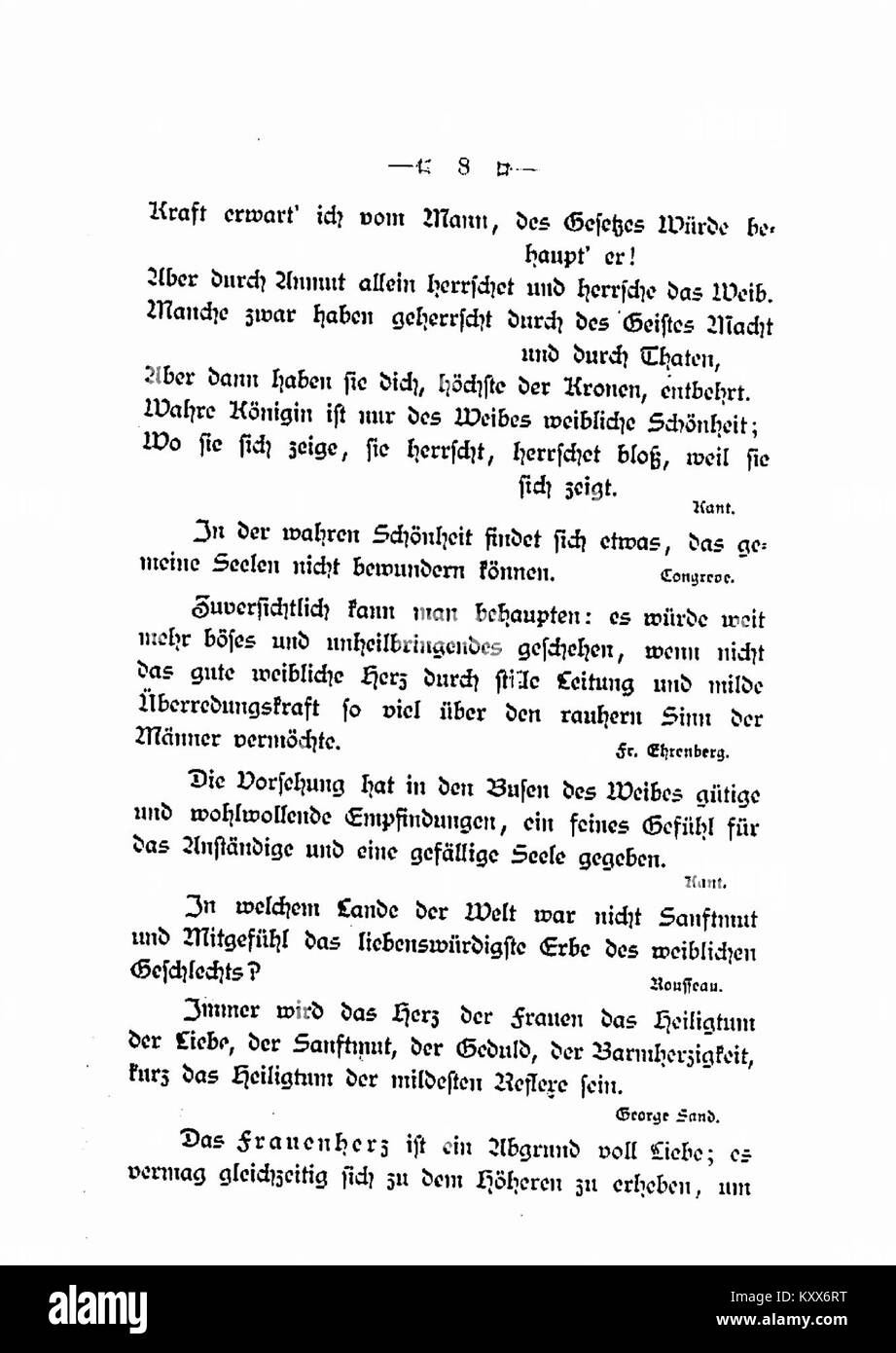 A page from 'Frauen-Brevier', a 19th-century German book focused on providing women with practical guidance on home and social life during that period. Stock Photo