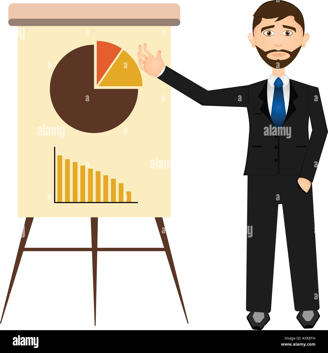 Businessman with a business graph Stock Vector Image & Art - Alamy