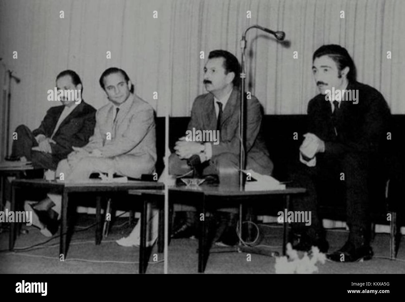 From Left Hushang Ebtehaj, Fereydoon Moshiri, Siavash Kasrayi, Nader Naderpour Stock Photo