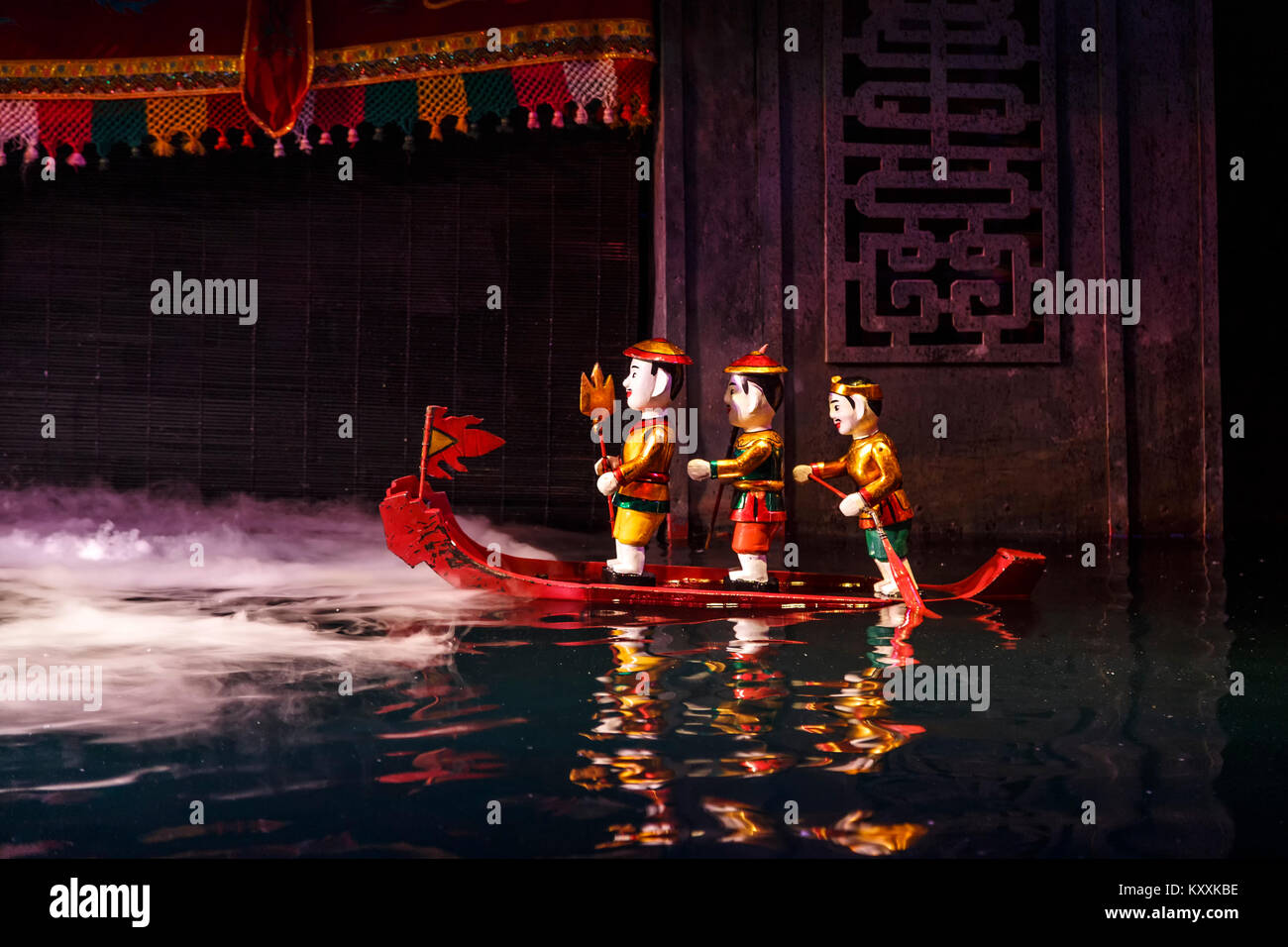 Marionettes,Traditional Water Puppet Show, Thang Long Puppet Theatre, Hanoi, Vietnam Stock Photo