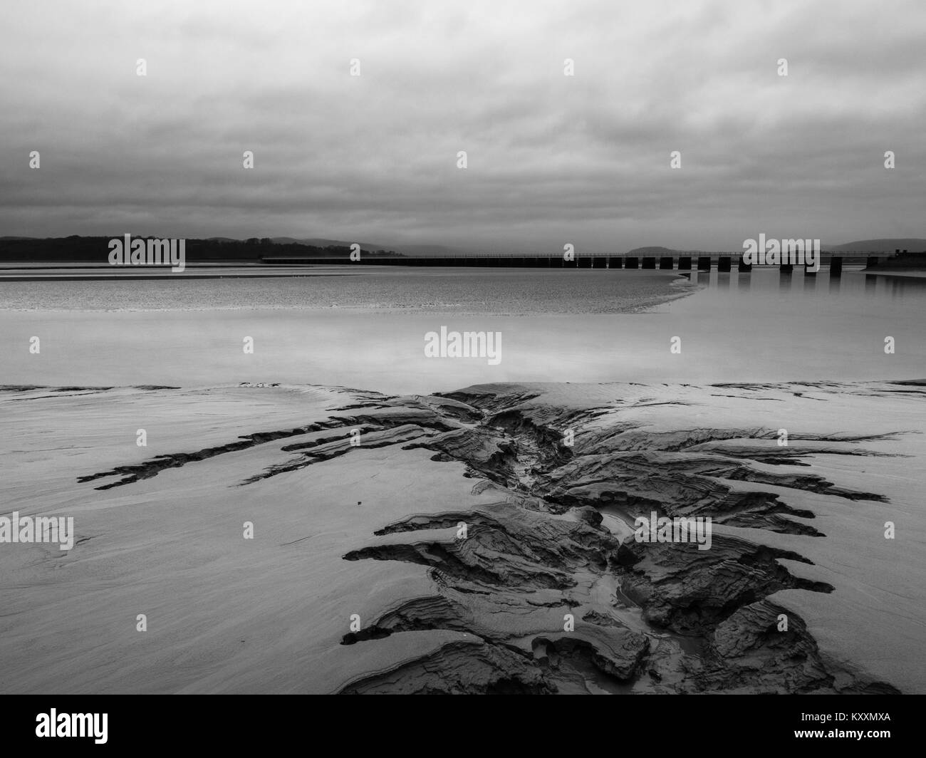 A cold, wet day at Arnside Stock Photo