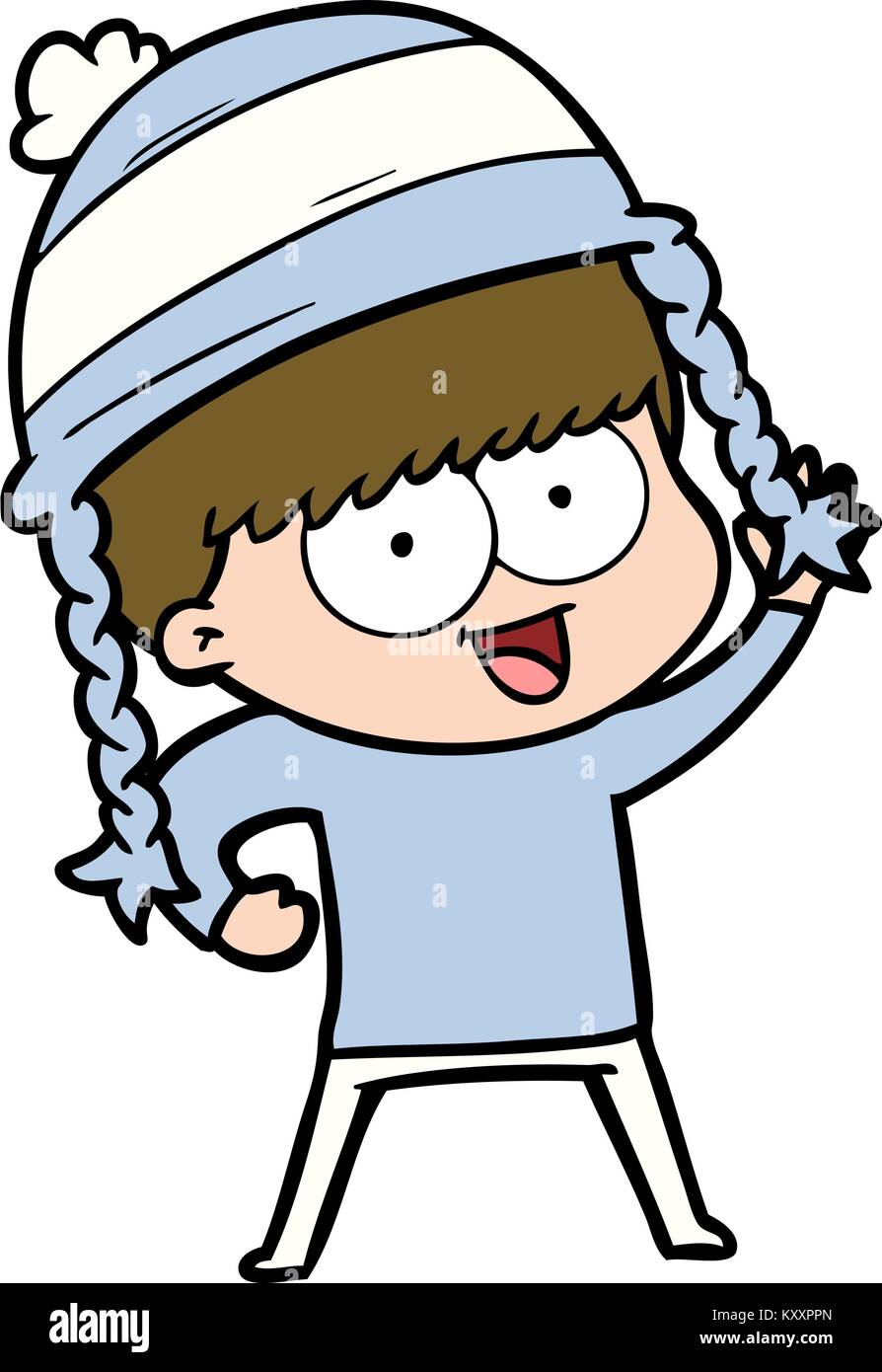 happy cartoon boy wearing hat Stock Vector Image & Art - Alamy