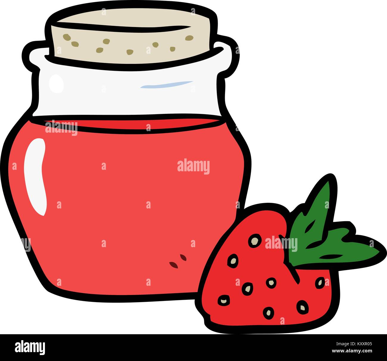 cartoon jar of strawberry jam Stock Vector Image & Art Alamy