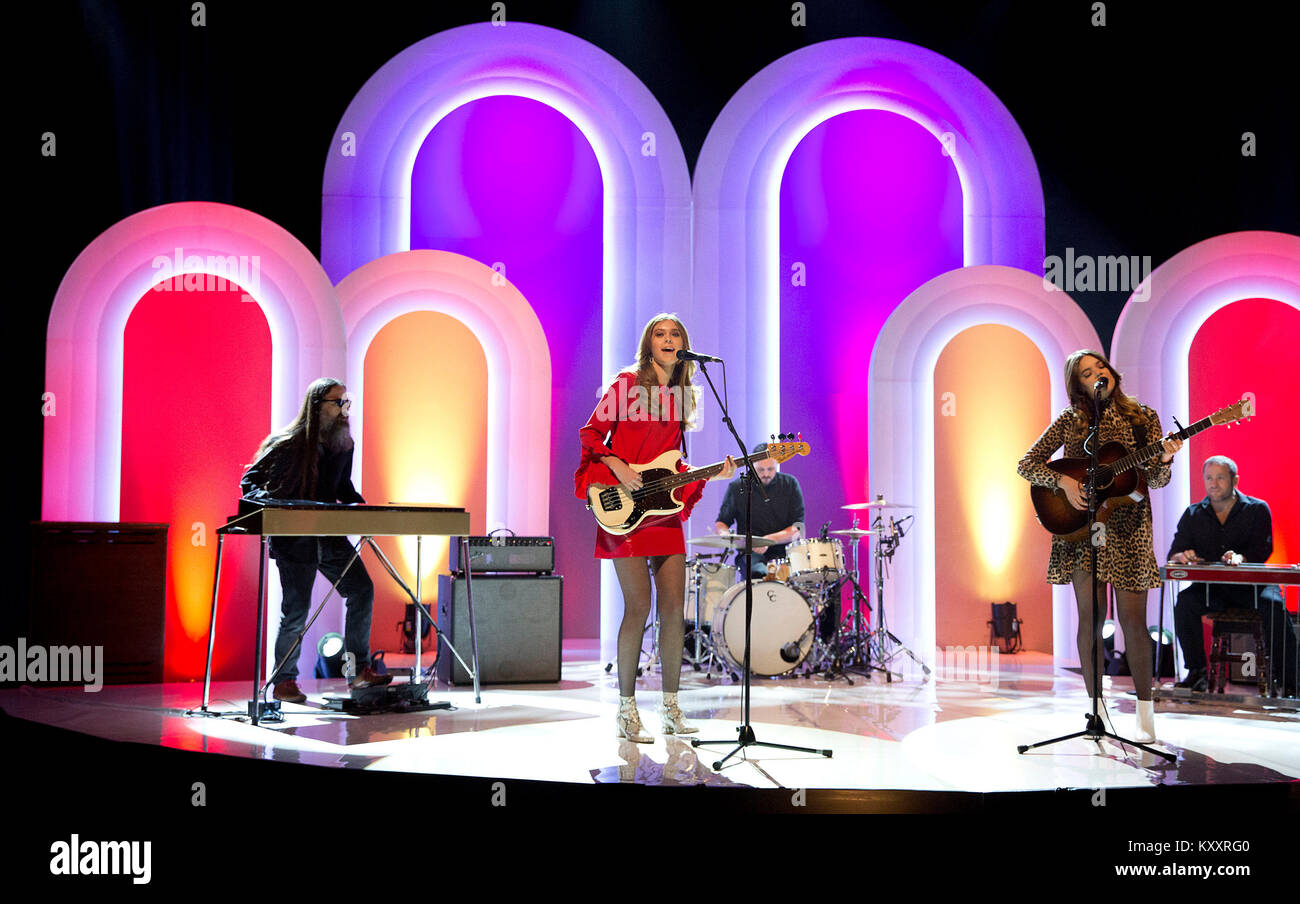 First Aid Kit performs during filming of the Graham Norton Show at The