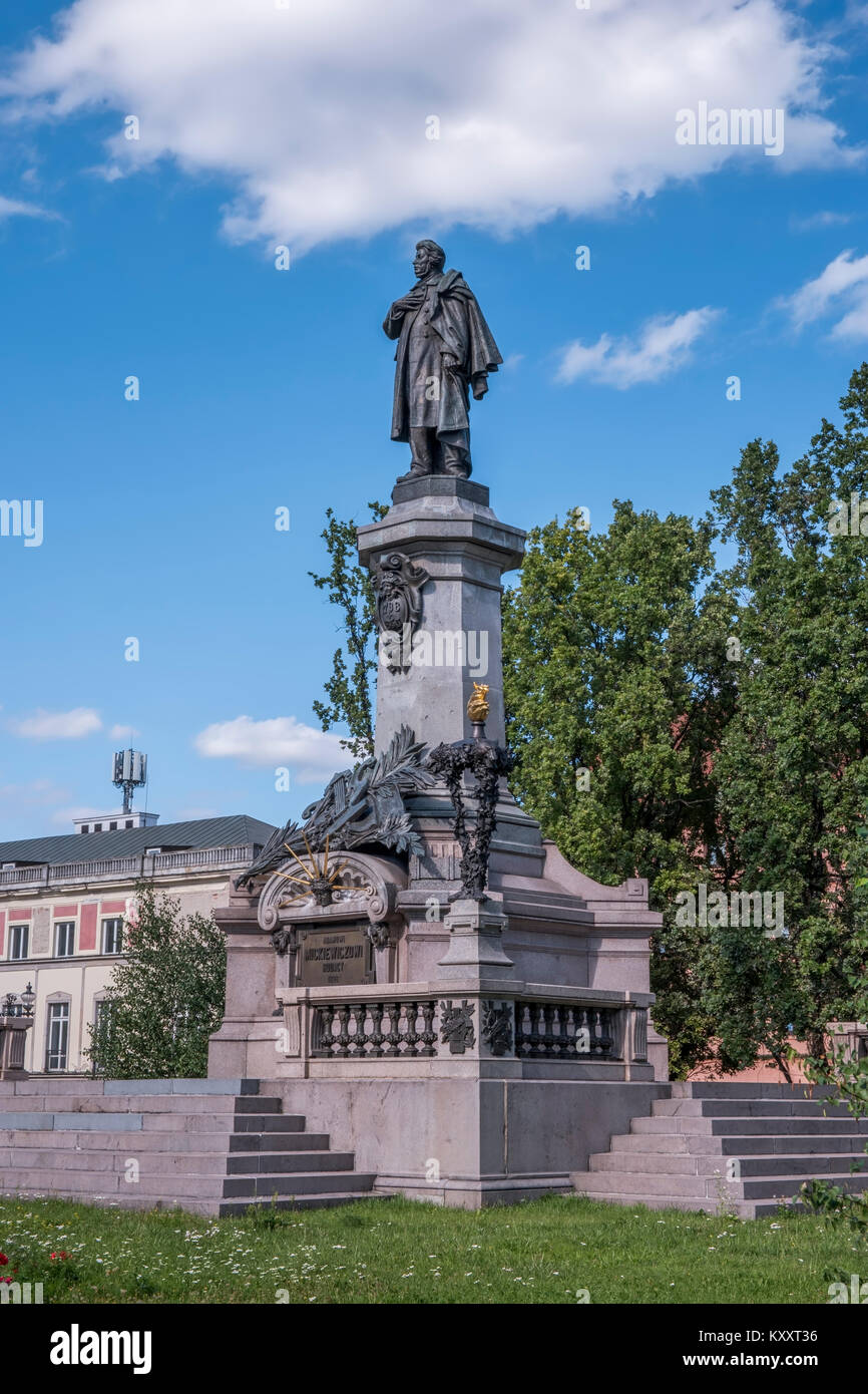 Adam Mickiewicz Monument in Warsaw unveiled in 1898 Stock Photo