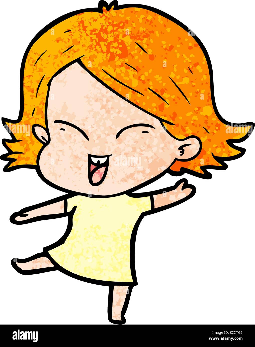 happy cartoon girl Stock Vector Image & Art - Alamy