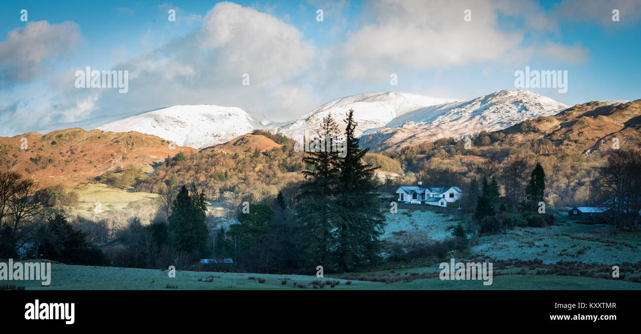 Winder has started to arrive in the Lakes, although not the big snow fall that we had predicted, but it was nice to see a little bit of the white stuf Stock Photo