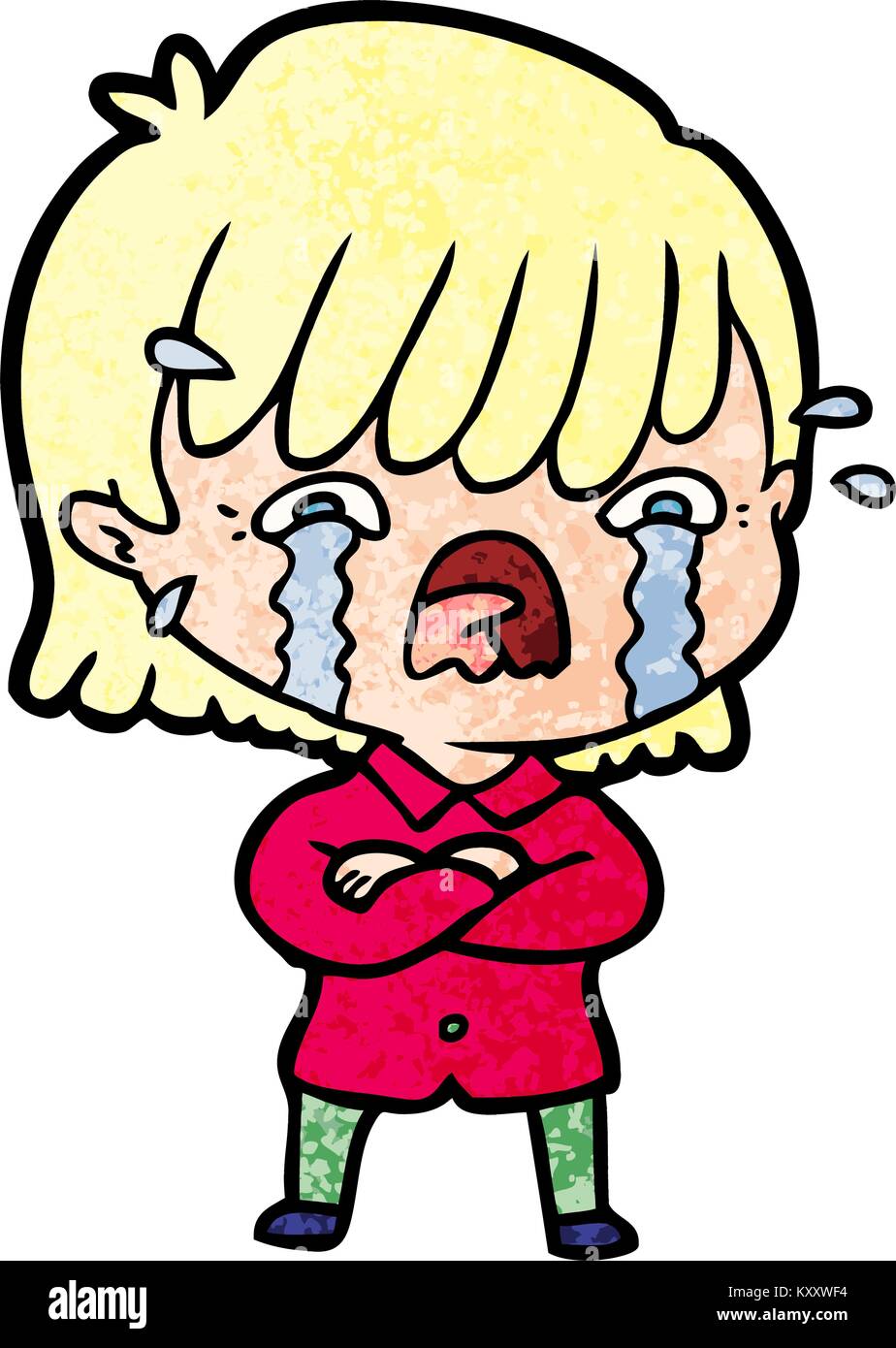 cartoon girl crying Stock Vector Image & Art Alamy