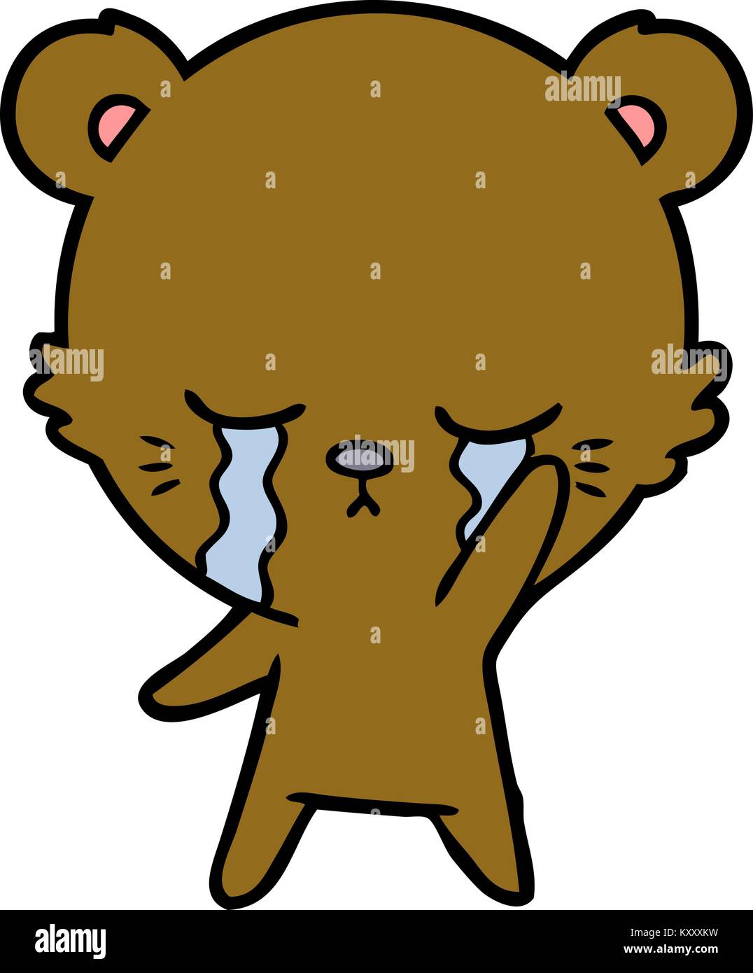 crying bear cartoon character Stock Vector