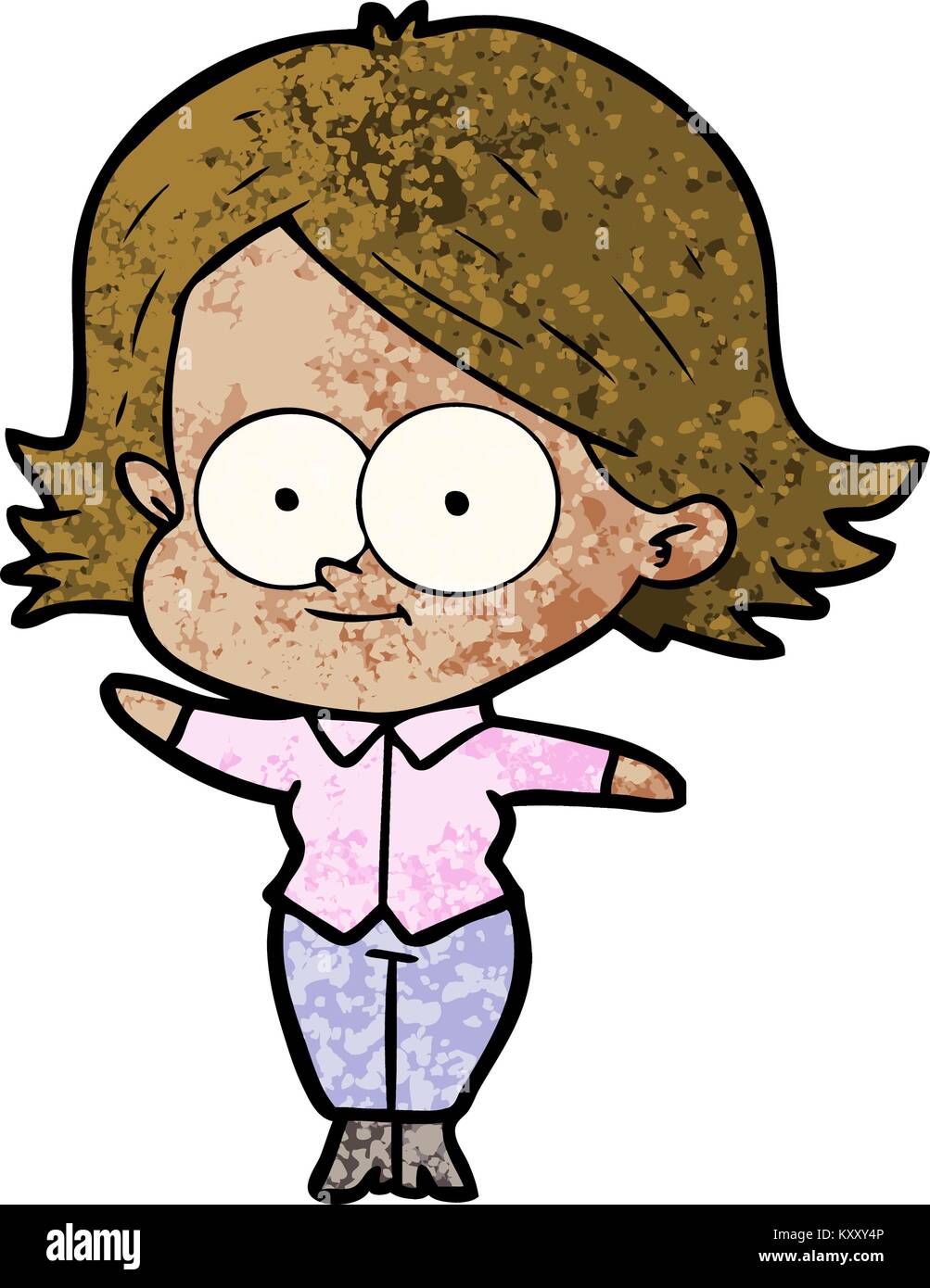 happy cartoon girl Stock Vector Image & Art - Alamy