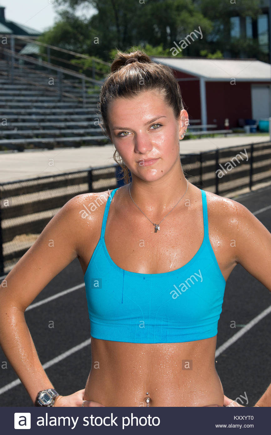 teen girls in sports bras