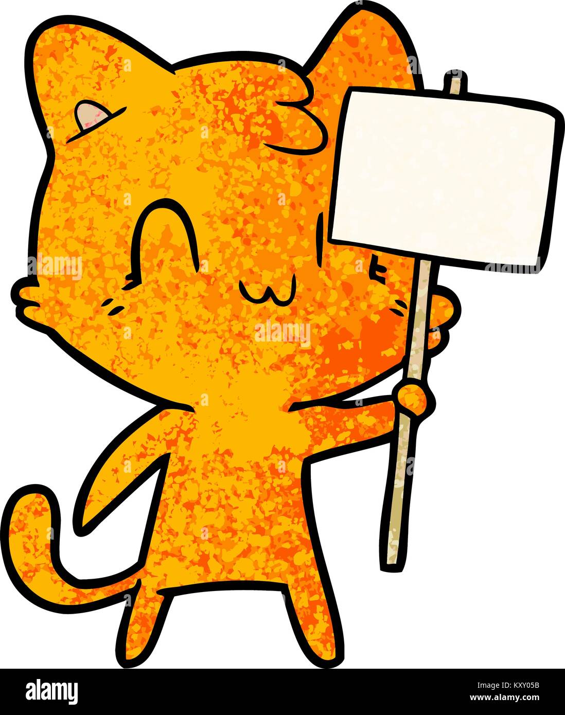 cartoon happy cat with blank sign Stock Vector Image & Art - Alamy