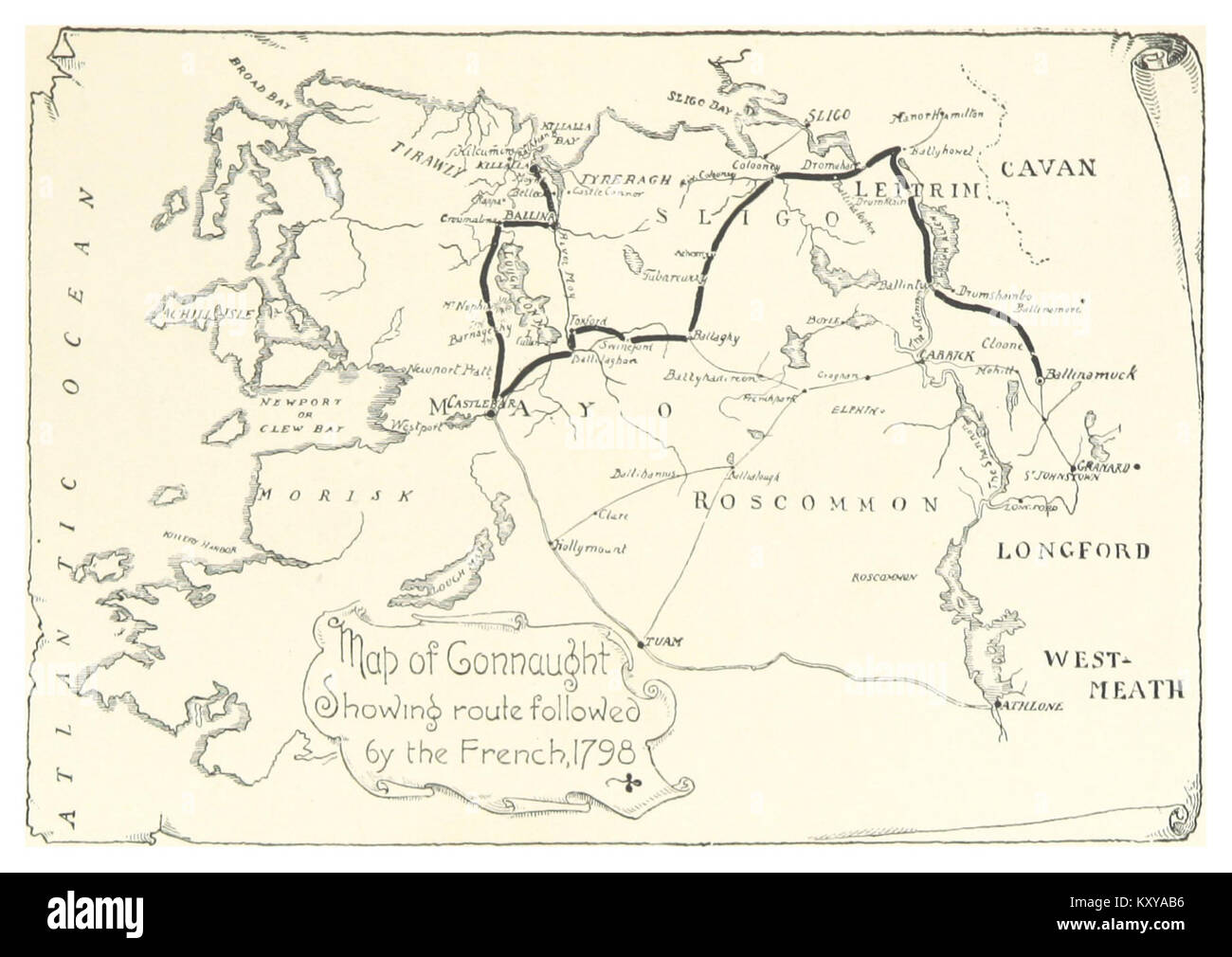 GRIBAYÈDOFF(1890) p141 Map of Connaught Stock Photo - Alamy