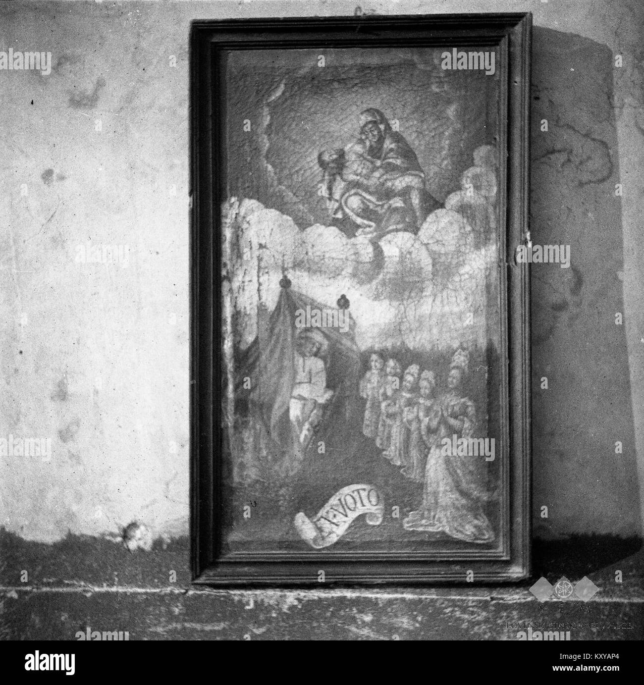 Countesses Painting titled “Ex voto,” 43x77 cm, depicting countesses praying for ...