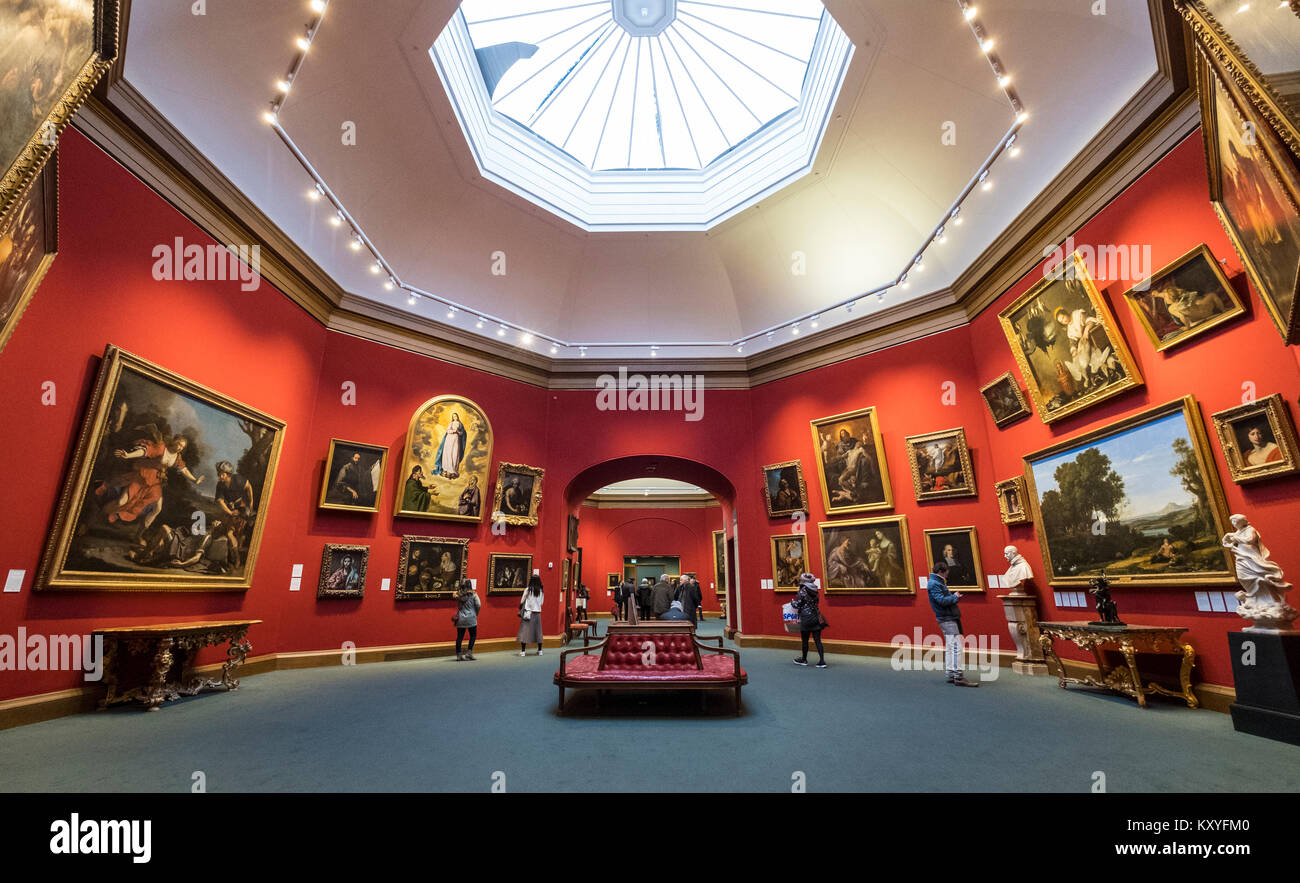 Interior of Scottish National Gallery art museum in Edinburgh, Scotland, United Kingdom Stock Photo