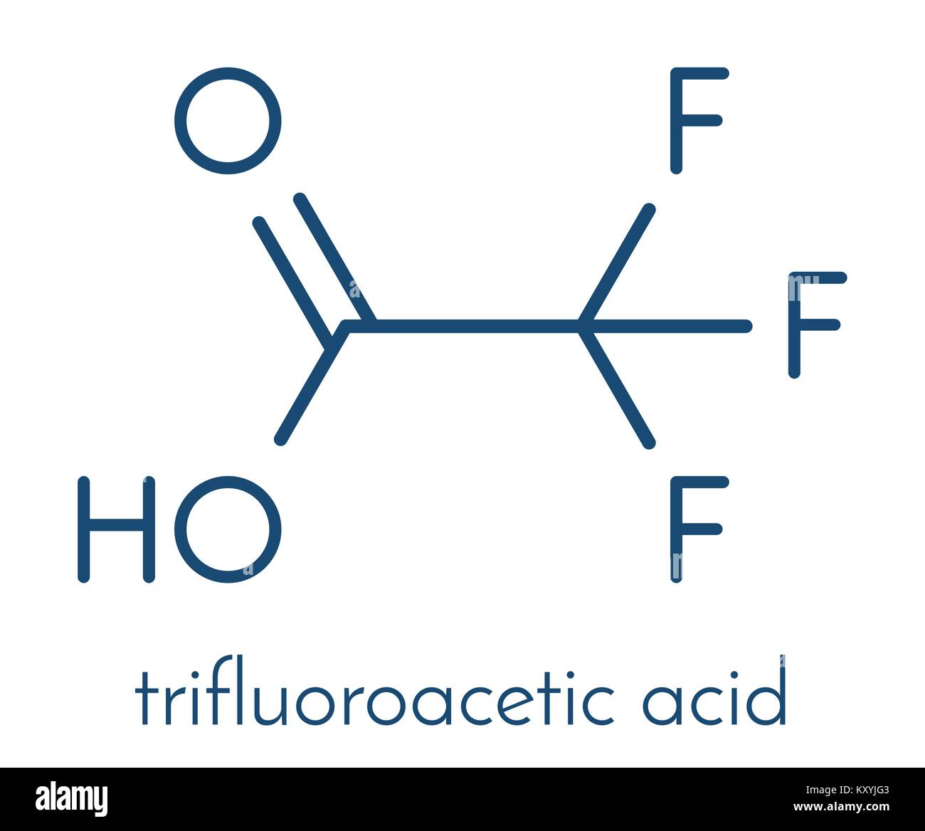 Trifluoroacetic acid (TFA) molecule. Skeletal formula. Stock Vector