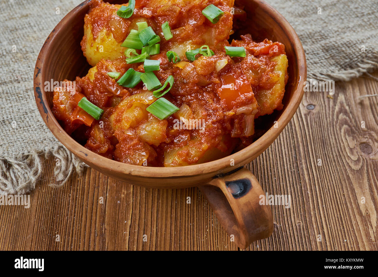 Patates Yiahni traditional Greek take on a potato ragu Stock Photo