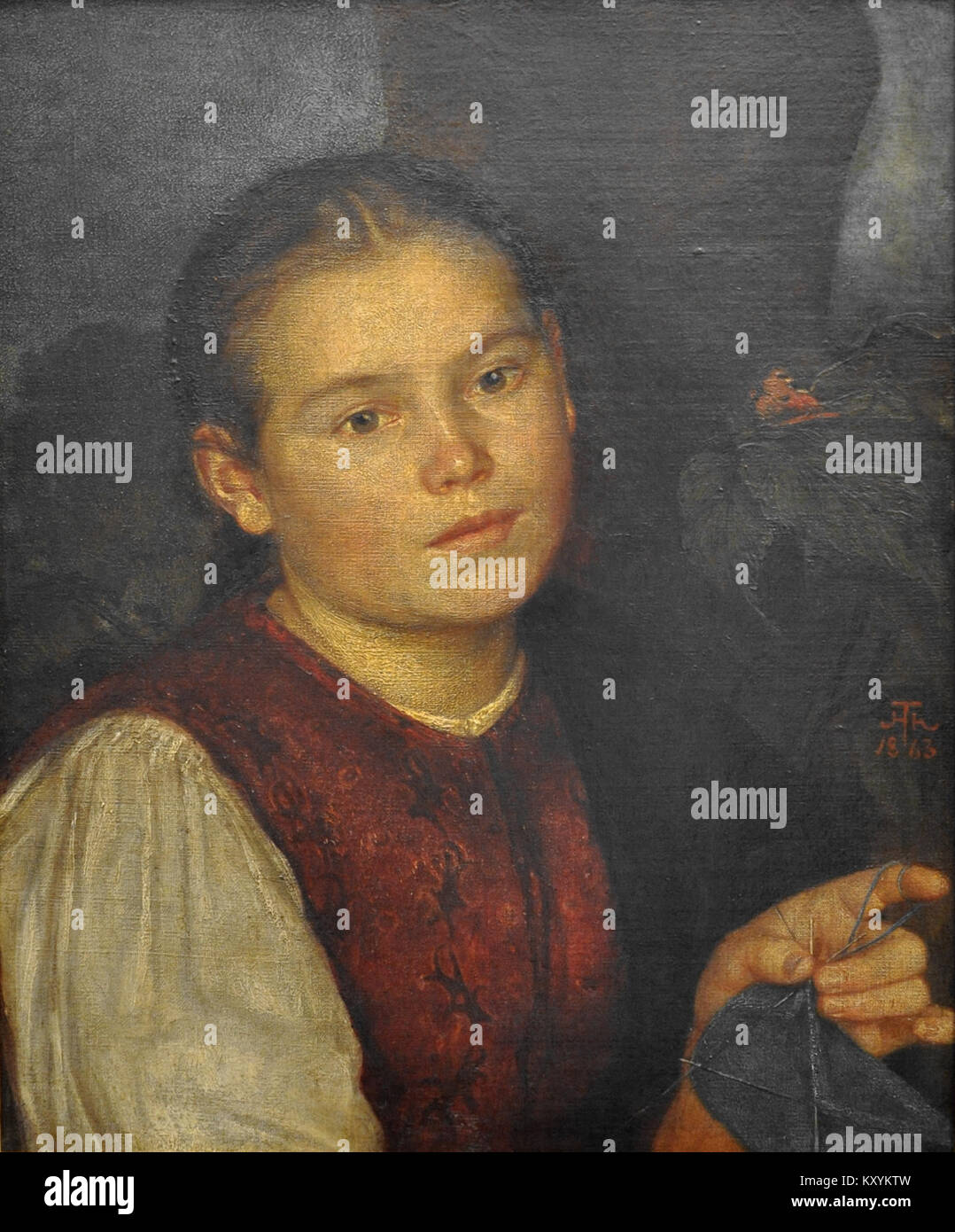 Hans Thoma Porträt Agathe 1863 Stock Photo - Alamy