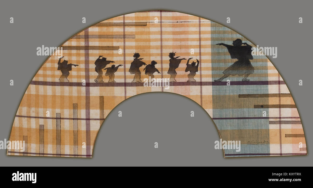Henri-Charles Guérard - Shadow Theater Fan - Google Art Project Stock Photo