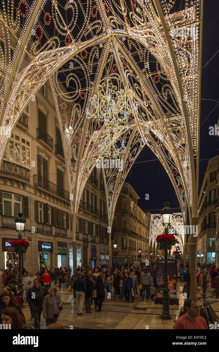 An image of the Christmas Lights of Malaga, Spain. Shot on the Calle