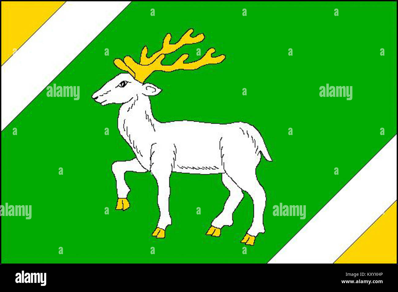 A historic family flag linked to the Hermánky lineage, displaying ...