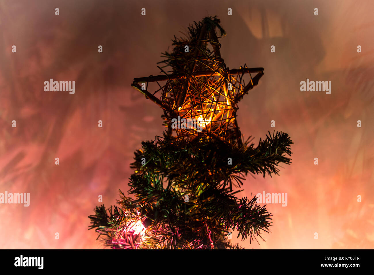 Lights and shadows of a Christmas Tree Stock Photo - Alamy