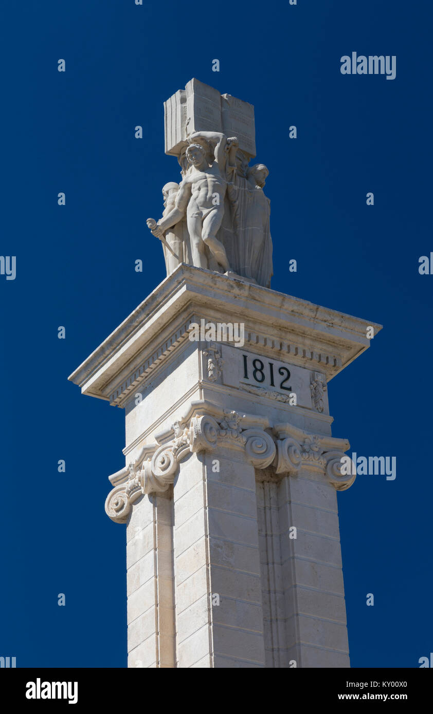 Plaza de España in Cadiz,Spain commemorating the Spanish Constitution of 1812. Stock Photo
